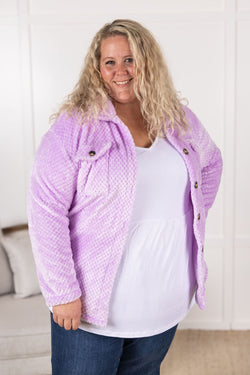 Fleece Shacket - Lavender FINAL SALE