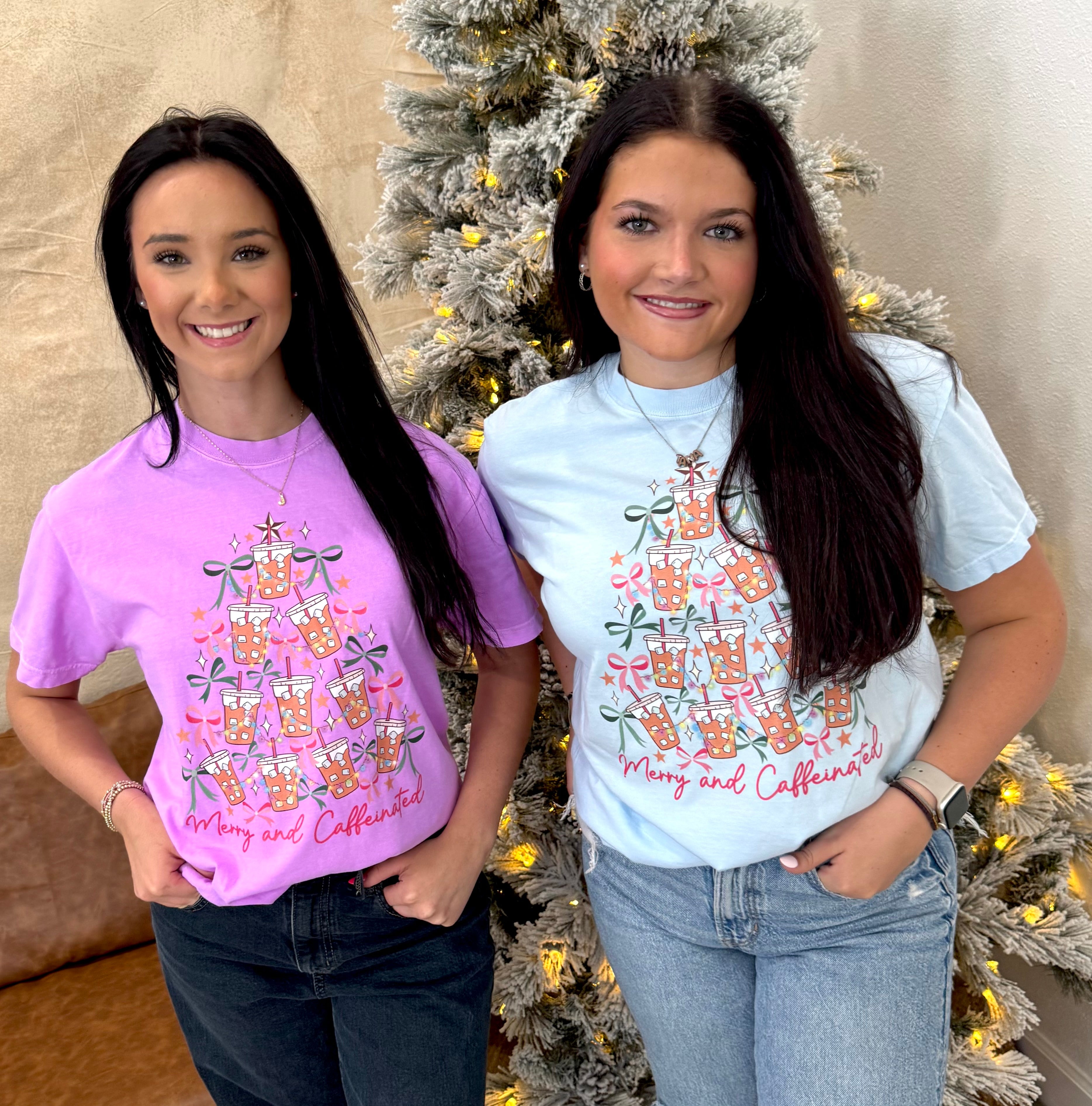 Merry and Caffeinated Graphic Tees