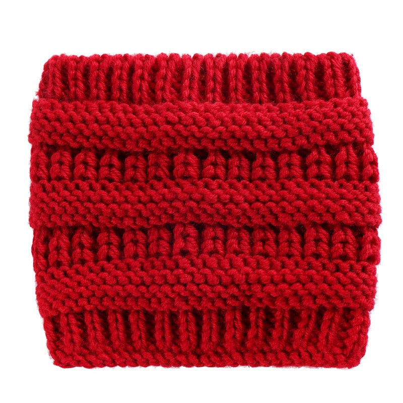 Ponytail Beanie Headwrap with Ear Warmer