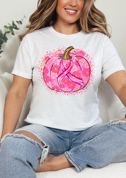 Pink Ribbon Pumpkin Tee