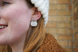 Bow Pumpkin Patch Earrings - Cashmere & Cream