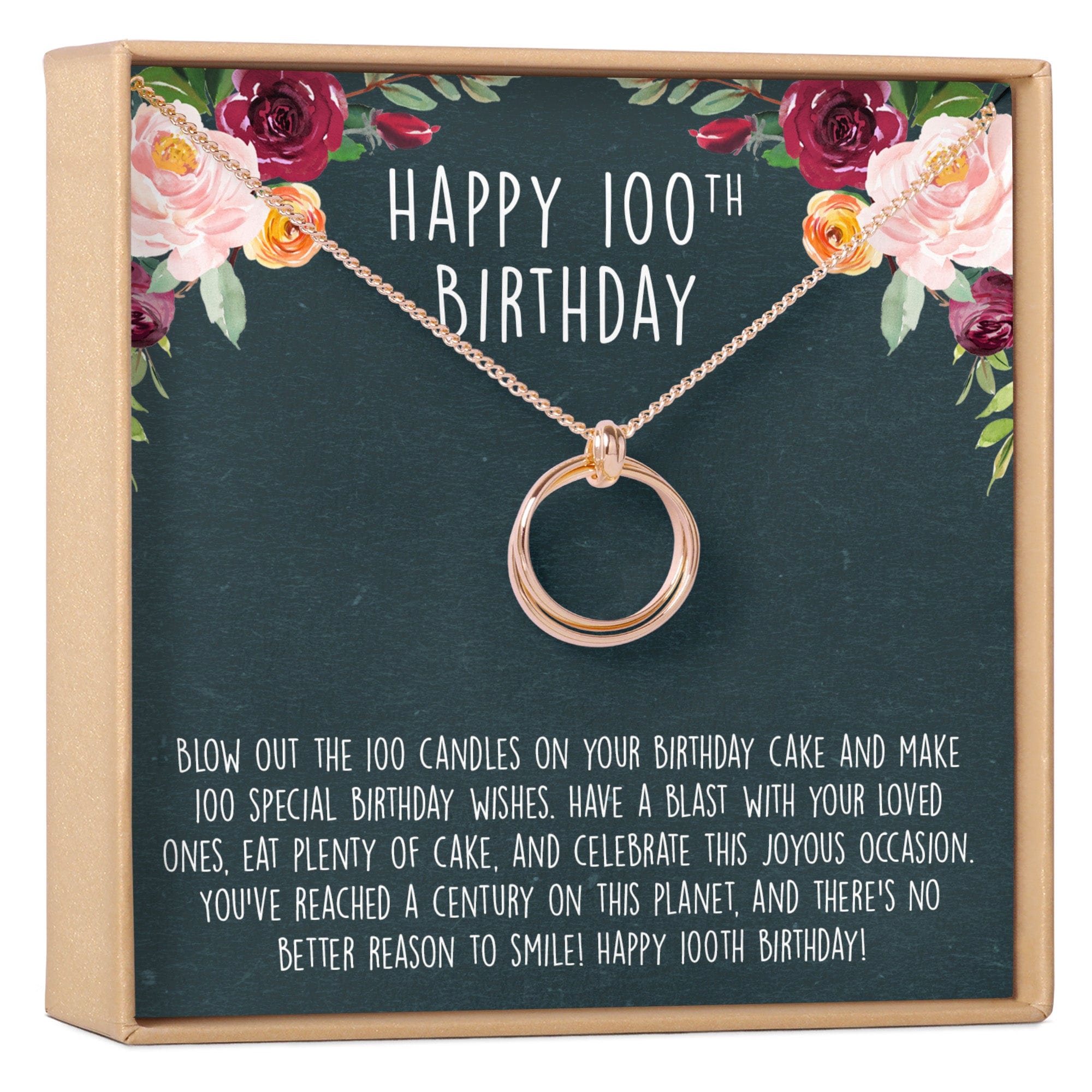 100th Birthday Necklace, Multiple Styles