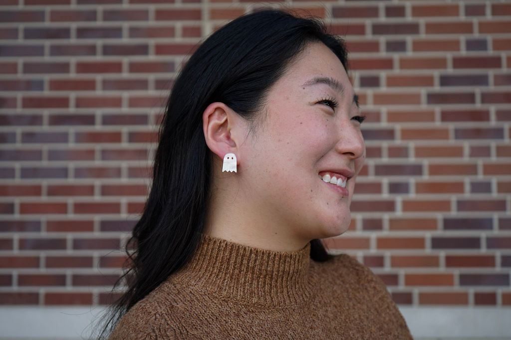 Ghost Studs - Light Pink Shimmer