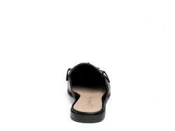 BEGONIA BUCKLED FAUX LEATHER CROC MULES