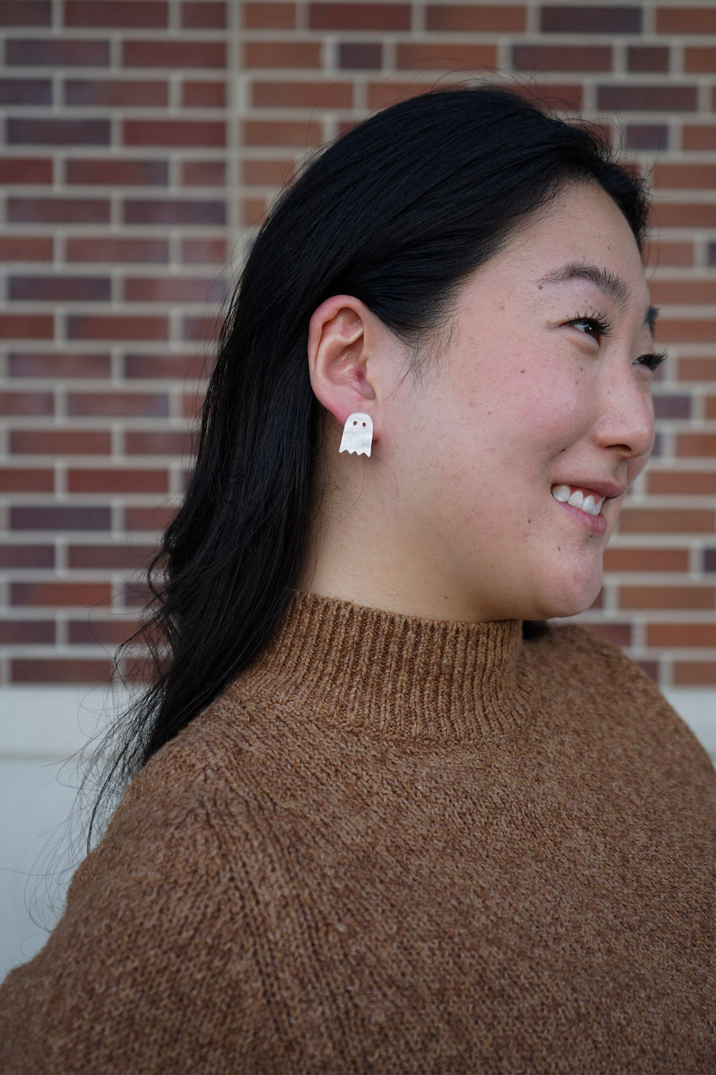 Ghost Studs - Light Pink Shimmer