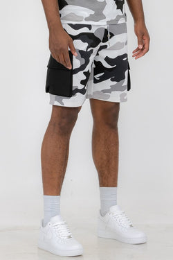 Weiv Mens Full Camo Sweat Shorts