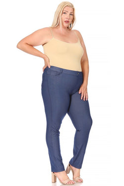 Plus size, stretchy, pull up, full length jeggings