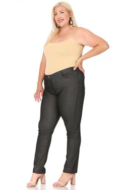 Plus size, stretchy, pull up, full length jeggings