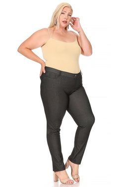 Plus size, stretchy, pull up, full length jeggings