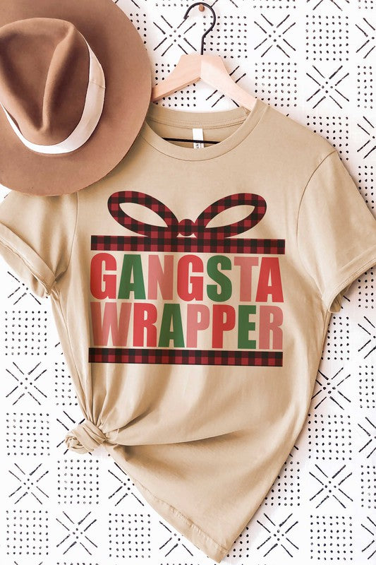 PLAID GANGSTA WRAPPER GRAPHIC TEE