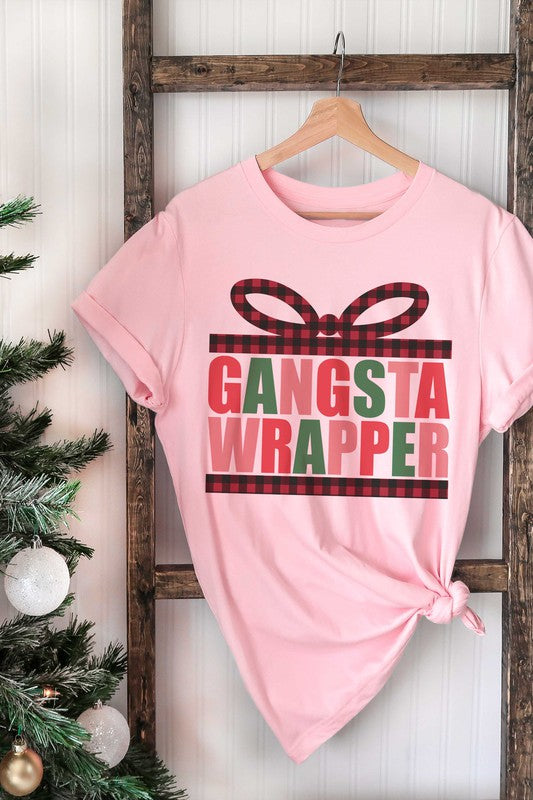 PLAID GANGSTA WRAPPER GRAPHIC TEE