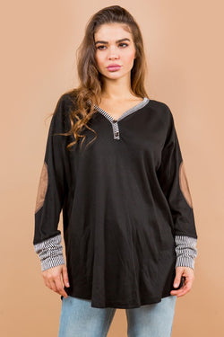 Oversized Elbow Patch Tunic