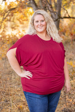 Darcy Dolman Top - Burgundy | Women's Flowy Top