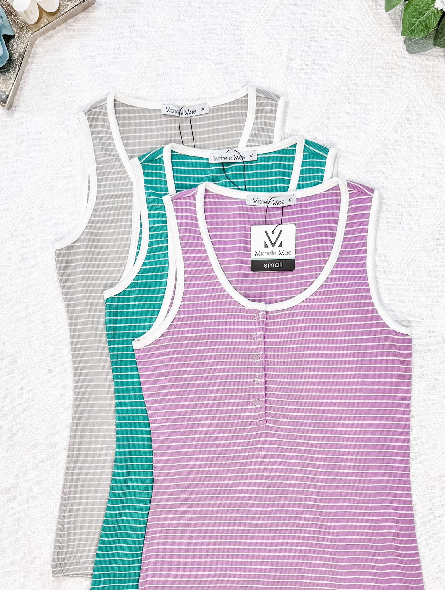 Shiloh Button Snap Tank - Green
