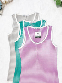 Shiloh Button Snap Tank - Green