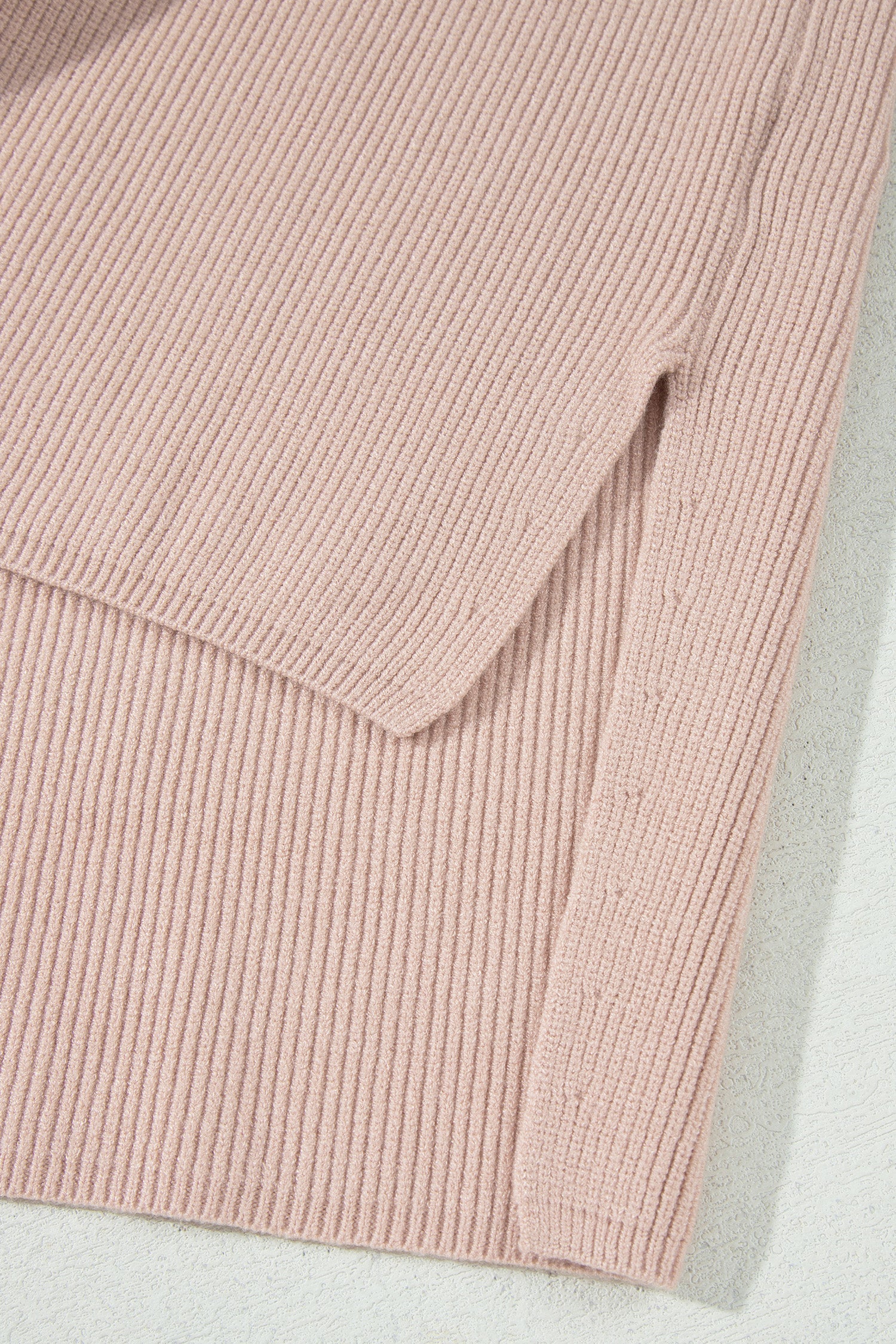 Solid Turtleneck Split Hem Sleeveless Knit Top