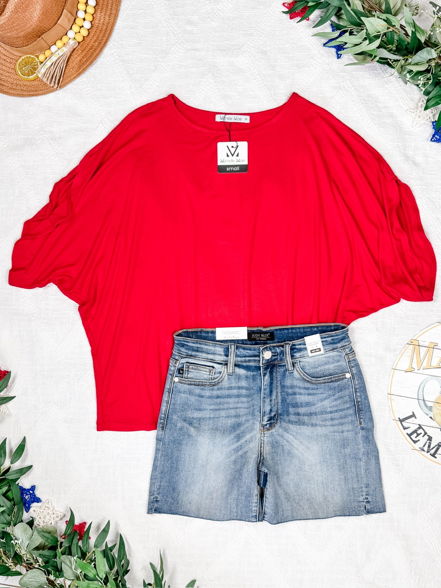 Darcy Dolman Top - Red