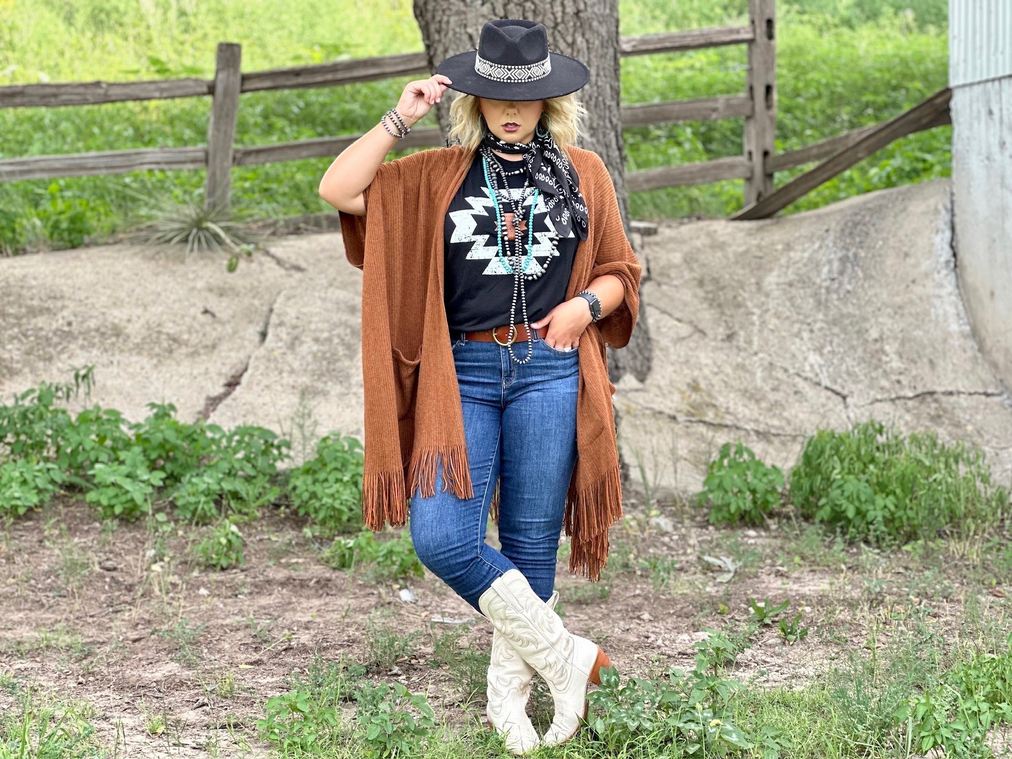Durango Aztec Vneck Tee