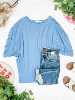 Darcy Dolman Top - Sky Blue