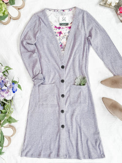 Colbie Ribbed Cardigan - Lavender