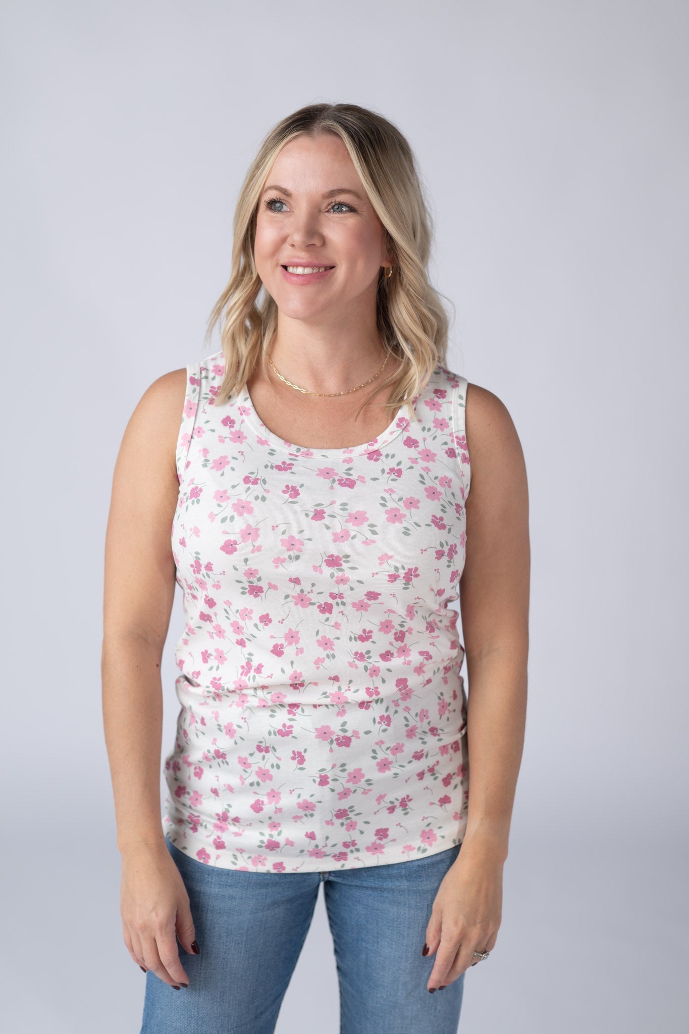 Ava Tank - Pretty in Pink Floral