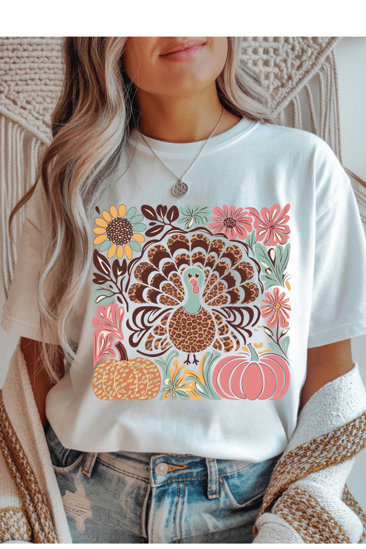 Floral Turkey Graphic Tee