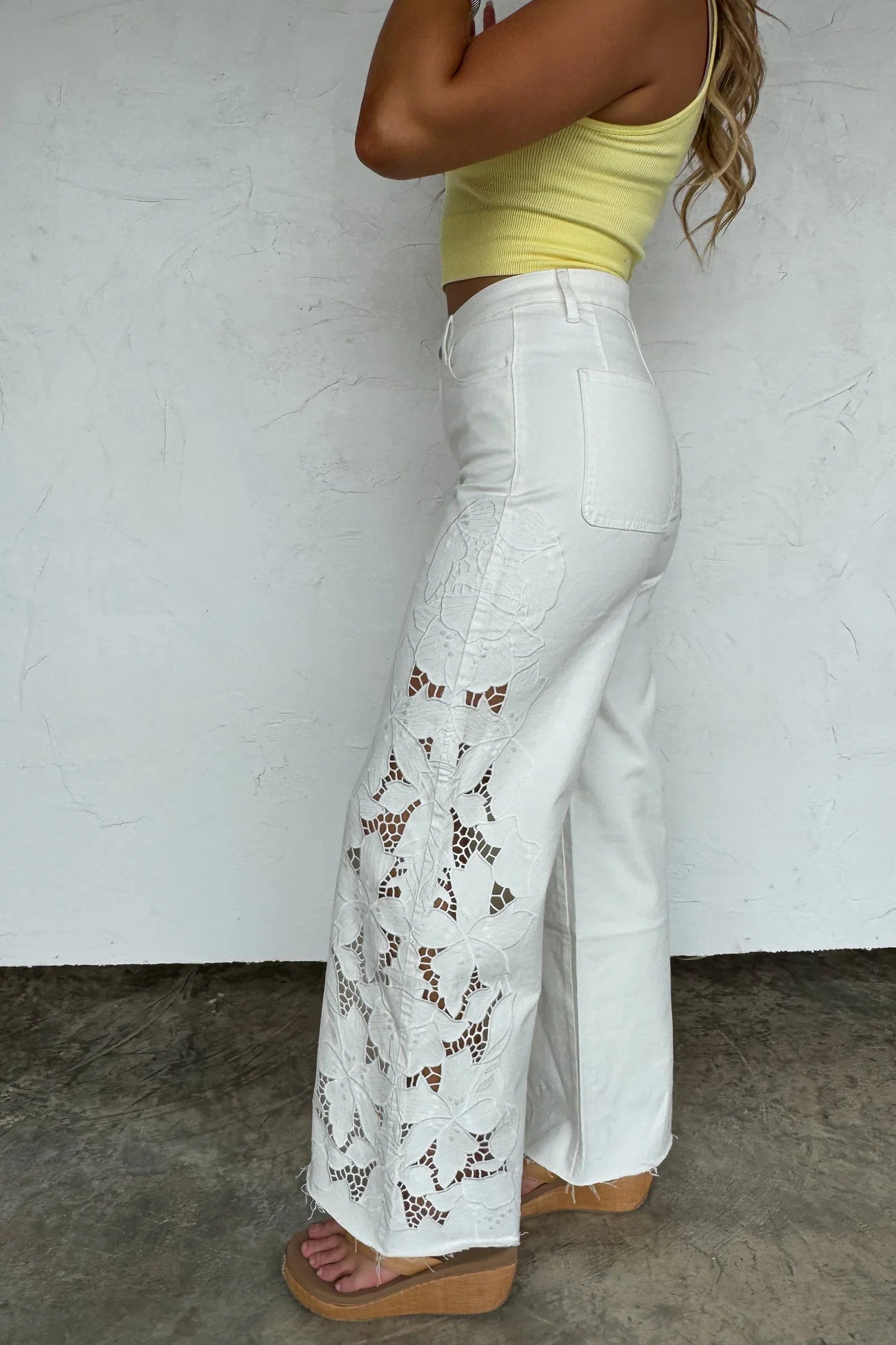 SUMMER FLORAL CHARM WIDE LEG JEAN ~ RTS