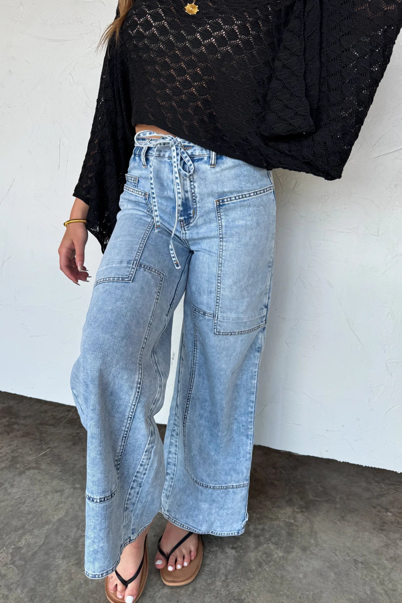 PREORDER- JOVIE TIE WAIST JEANS