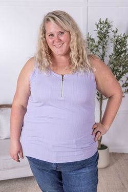 Mila Zipper Tank - Lavender