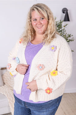 Flower Cardigan - Ivory