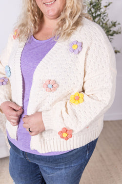 Flower Cardigan - Ivory