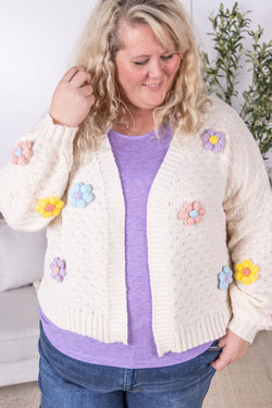 Flower Cardigan - Ivory