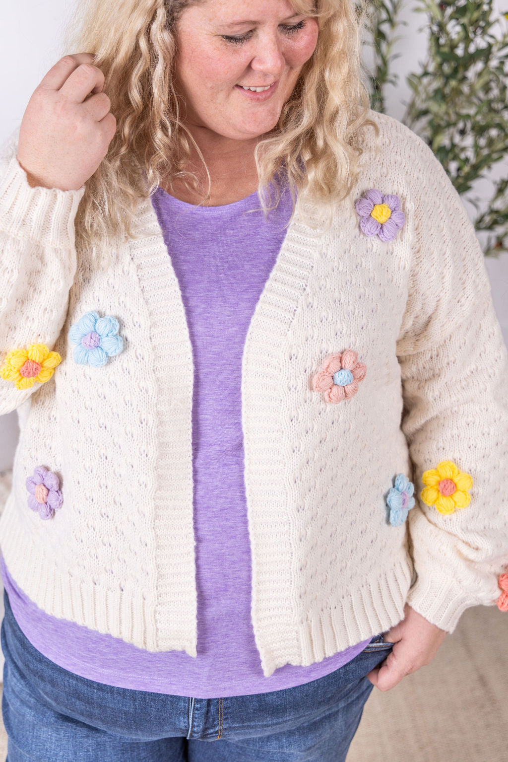 Flower Cardigan - Ivory