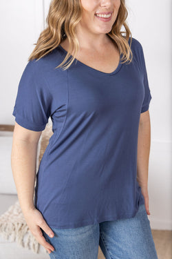 Bamboo V Neck Tee - Blue