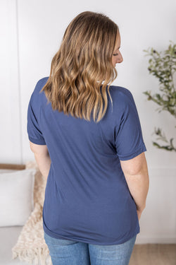 Bamboo V Neck Tee - Blue