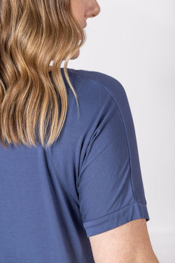Bamboo V Neck Tee - Blue