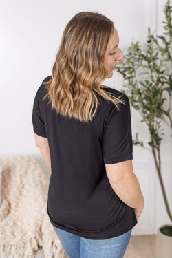 Bamboo V Neck Tee - Black