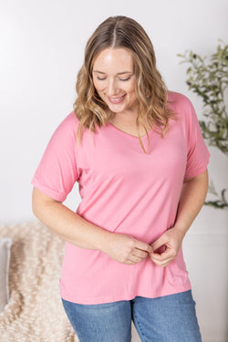 Bamboo V Neck Tee - Rose