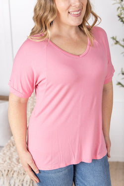 Bamboo V Neck Tee - Rose