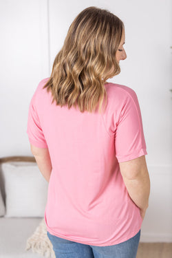 Bamboo V Neck Tee - Rose