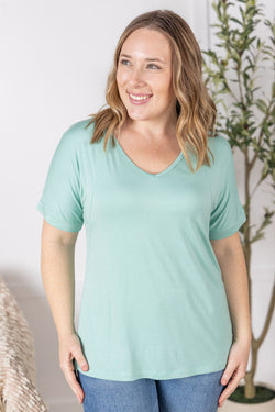 Bamboo V Neck Tee - Mint