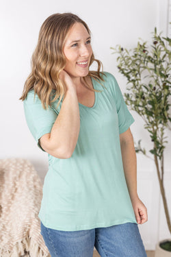 Bamboo V Neck Tee - Mint
