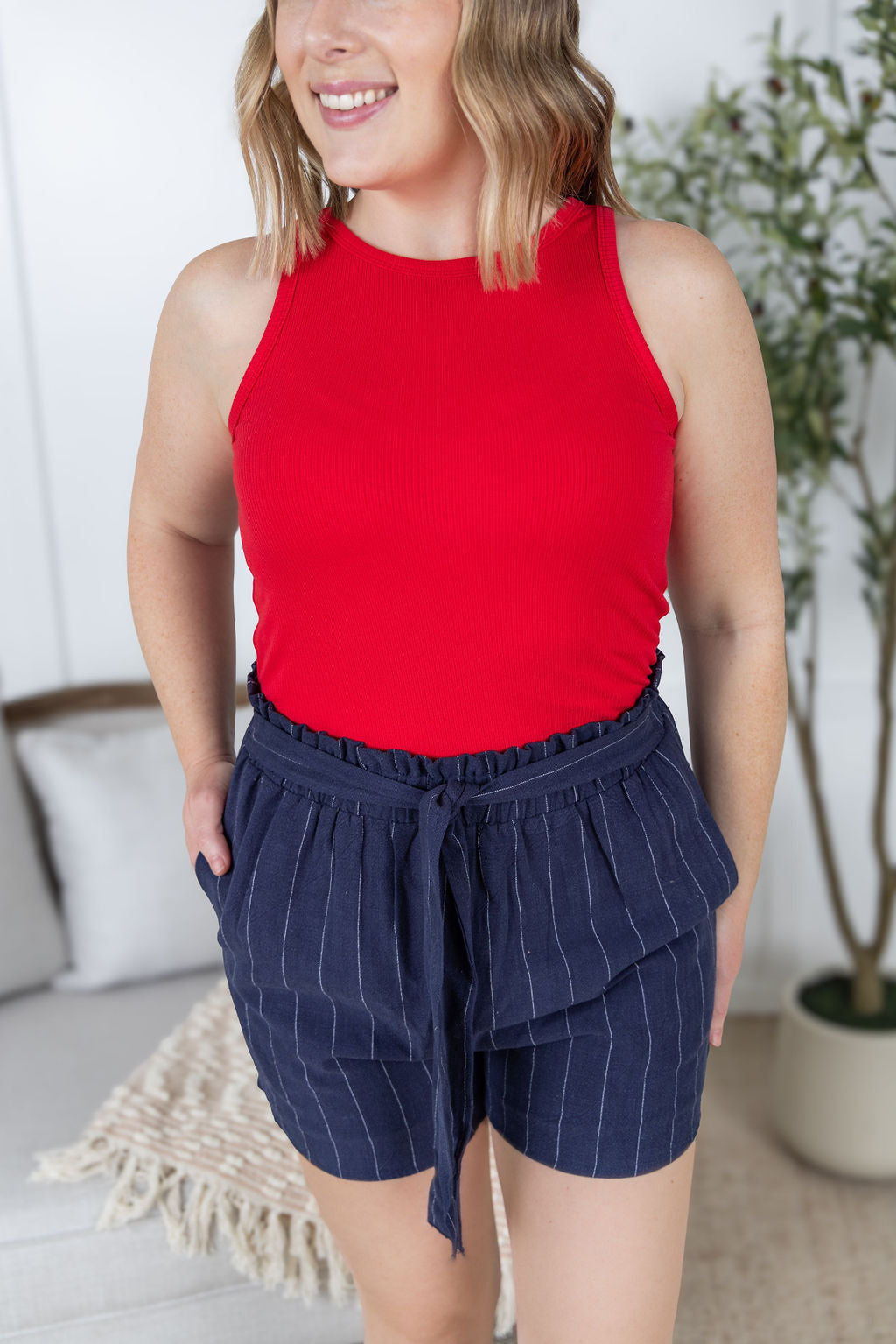 Libby Linen Shorts - Navy