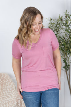 Sophie Pocket Tee - Rose