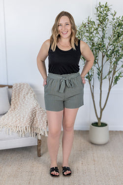 Libby Linen Shorts - Olive