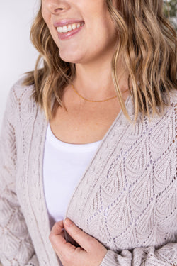 Open Knit Cardigan - Neutral