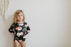 Black Floral Leotard