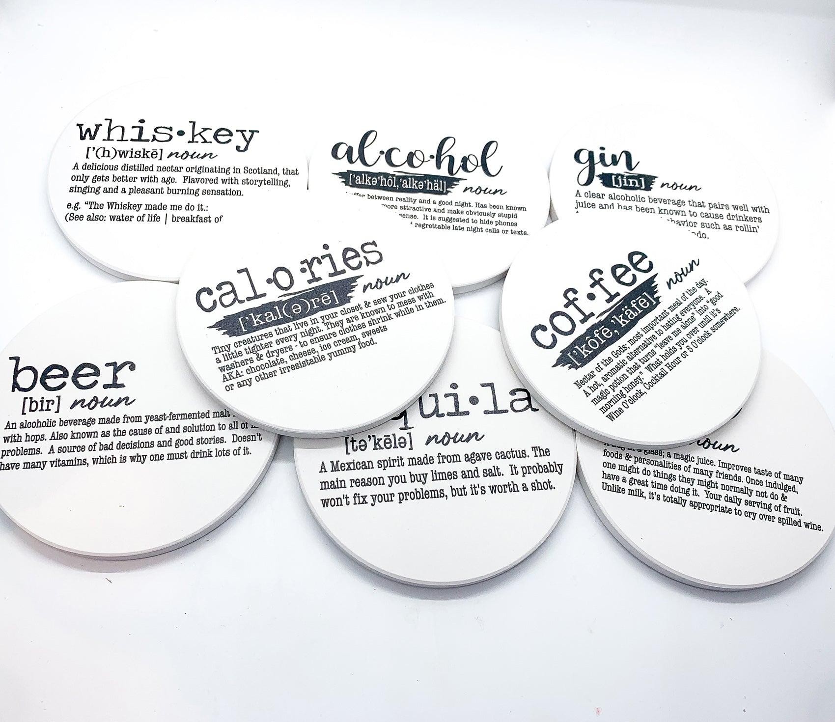 Gin bar gifts
Vodka definition decor
Whiskey lover accessories
Rum bar coasters
Mimosa brunch decor