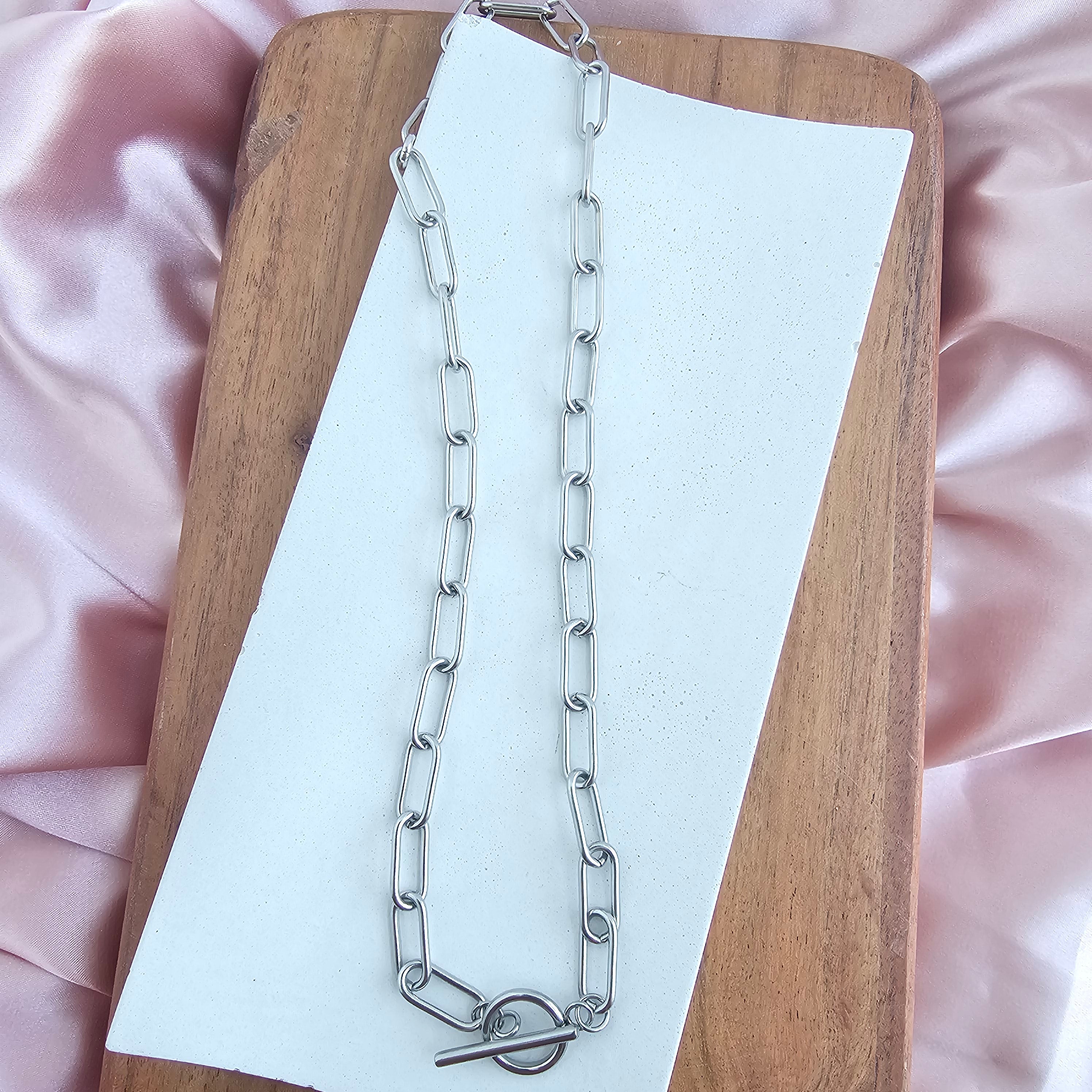 Luxe Silver Chunky Paper Clip Chain - 18