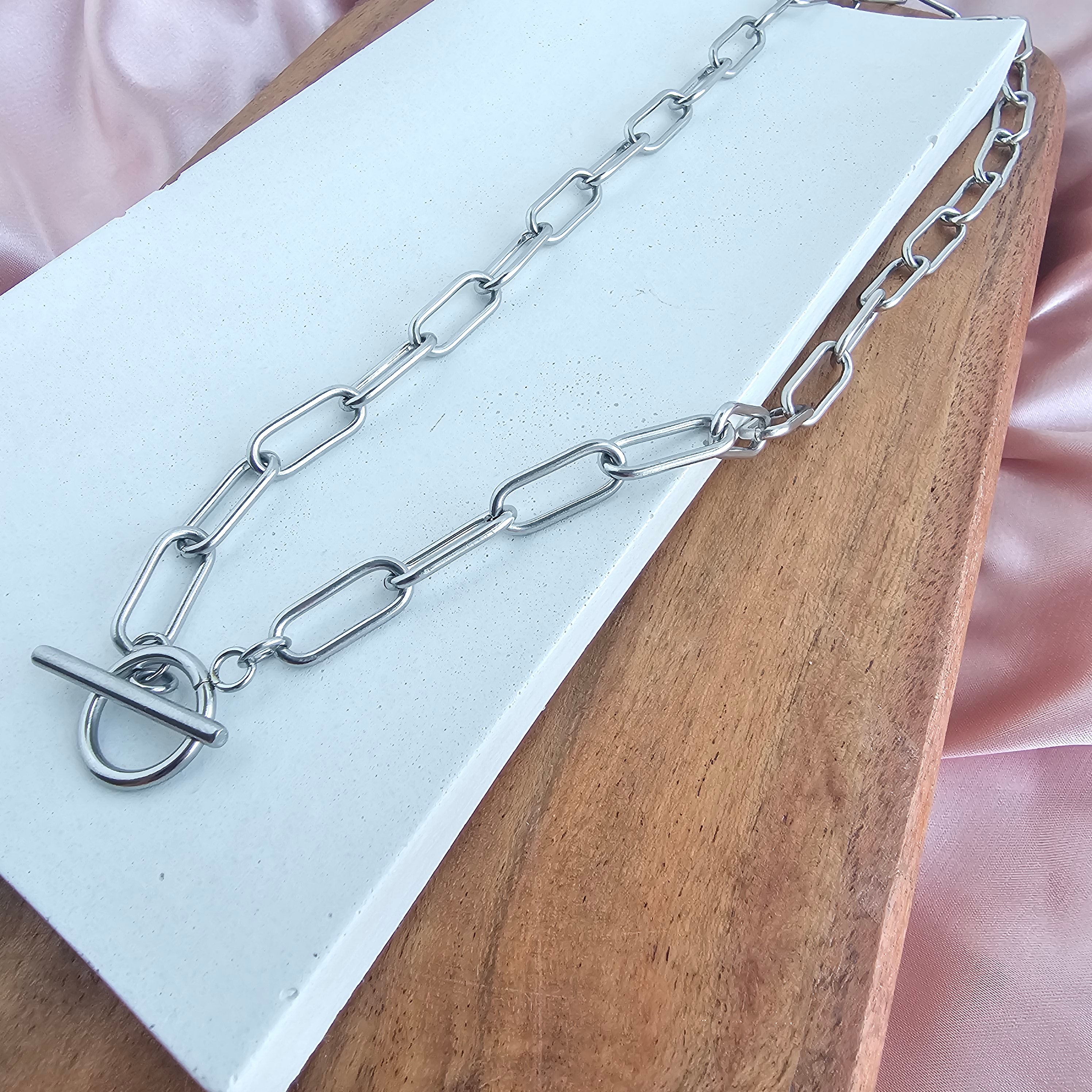 Luxe Silver Chunky Paper Clip Chain - 18